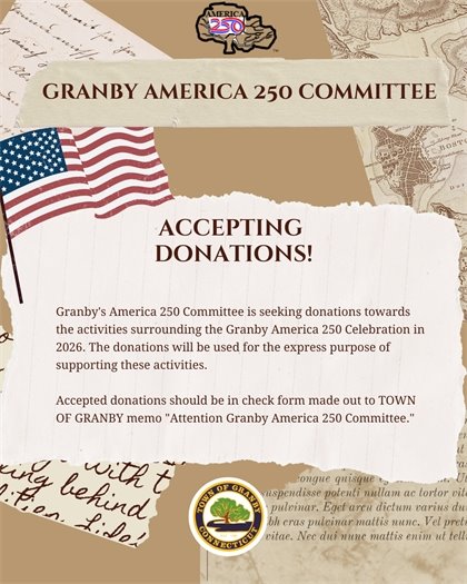 granby america 250 committee accepting donations for 2026 celebations