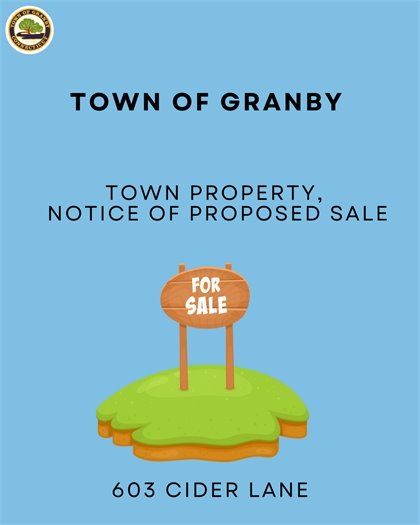 notice of proposed sale of town property, 603 cider lane