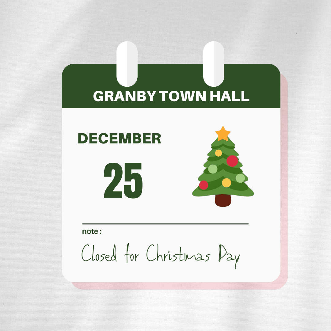 granby 12.25.23 town hall closed