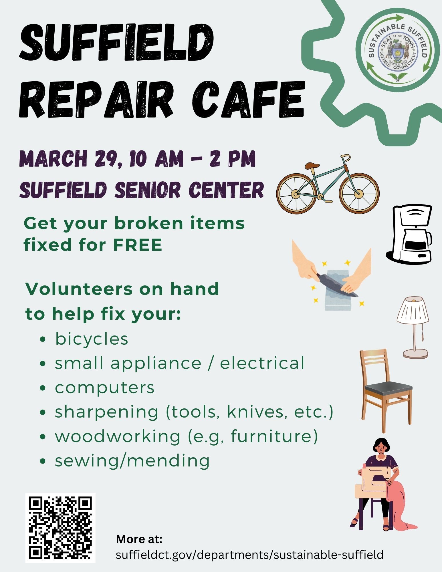 Suffield Repair cafe March 29