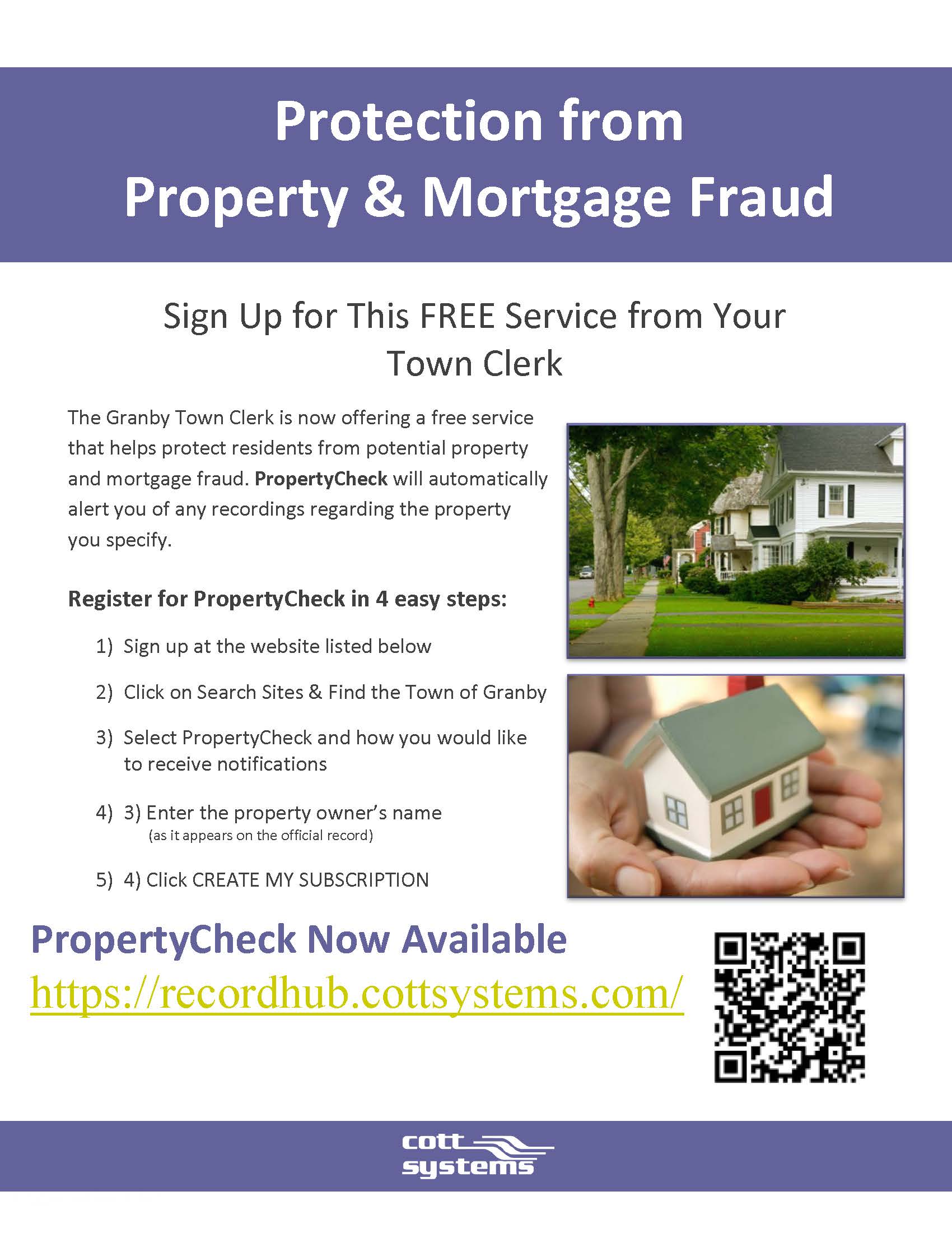 FLYER-PropertyCheck URL Granby CT